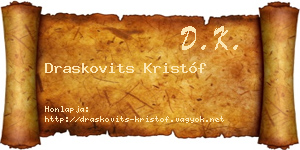 Draskovits Kristóf névjegykártya