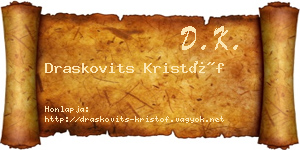 Draskovits Kristóf névjegykártya