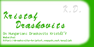 kristof draskovits business card